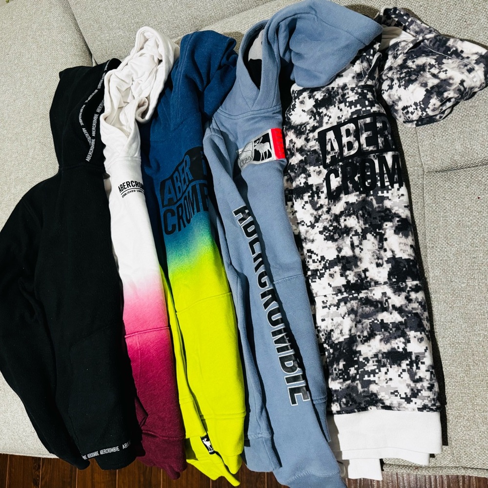 Abercrombie & Fitch Kids Hoodie Set - Black, White, Blue, Yellow, Gray